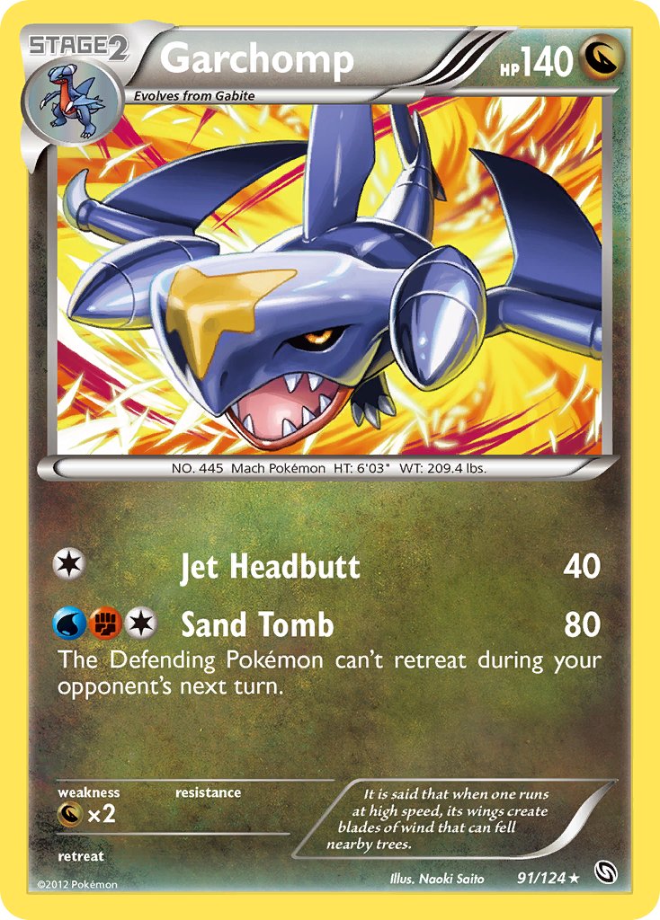 Garchomp (91/124) (Cosmos Holo) (Blister Exclusive) [Black & White: Dragons Exalted] | Dumpster Cat Games
