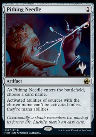 Pithing Needle (Promo Pack) [Innistrad: Midnight Hunt Promos] | Dumpster Cat Games