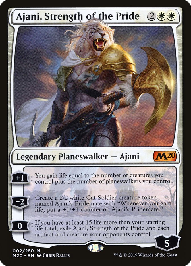 Ajani, Strength of the Pride [Core Set 2020] | Dumpster Cat Games