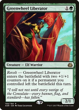 Greenwheel Liberator [Aether Revolt] | Dumpster Cat Games