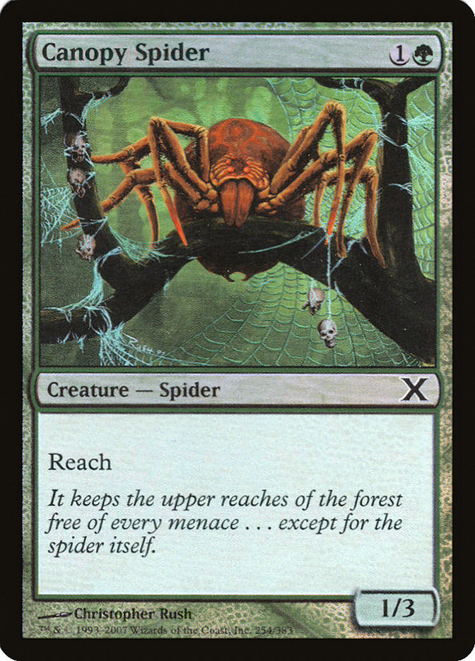 Canopy Spider (Premium Foil) [Tenth Edition] | Dumpster Cat Games