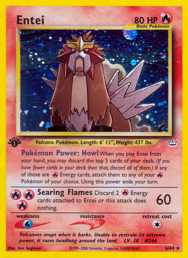 Entei (6/64) [Neo Revelation 1st Edition] | Dumpster Cat Games