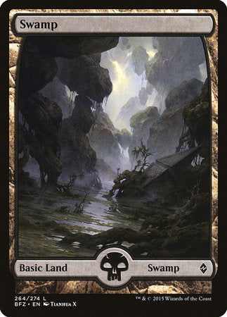 Swamp (264) - Full Art [Battle for Zendikar] | Dumpster Cat Games