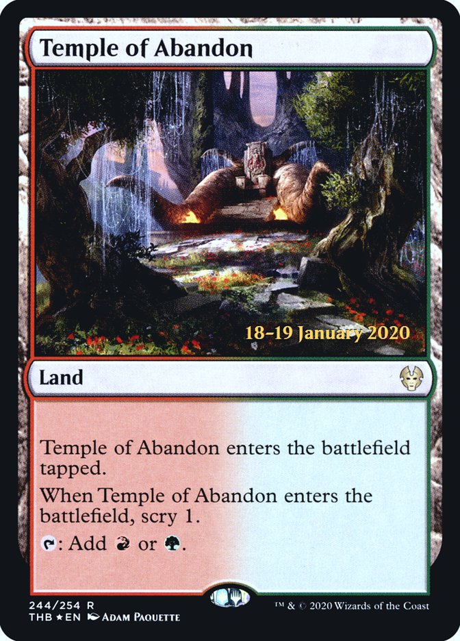 Temple of Abandon [Theros Beyond Death Prerelease Promos] | Dumpster Cat Games