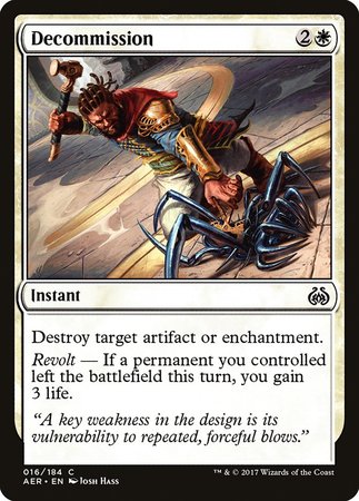 Decommission [Aether Revolt] | Dumpster Cat Games
