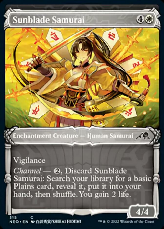 Sunblade Samurai (Showcase Samurai) [Kamigawa: Neon Dynasty] | Dumpster Cat Games