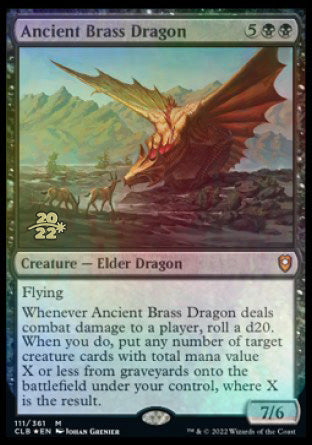 Ancient Brass Dragon [Commander Legends: Battle for Baldur's Gate Prerelease Promos] | Dumpster Cat Games