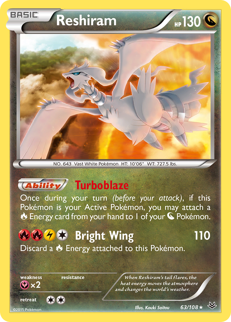 Reshiram (63/108) [XY: Roaring Skies] | Dumpster Cat Games