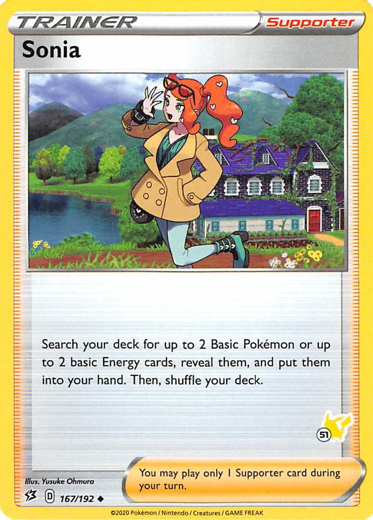 Sonia (167/192) (Pikachu Stamp #51) [Battle Academy 2022] | Dumpster Cat Games