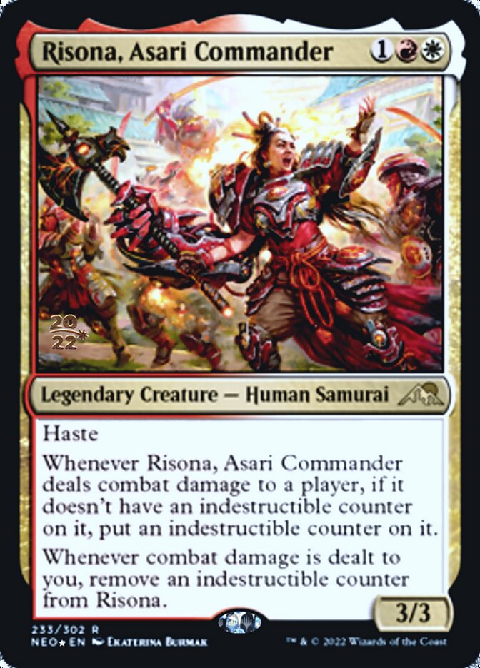 Risona, Asari Commander [Kamigawa: Neon Dynasty Prerelease Promos] | Dumpster Cat Games