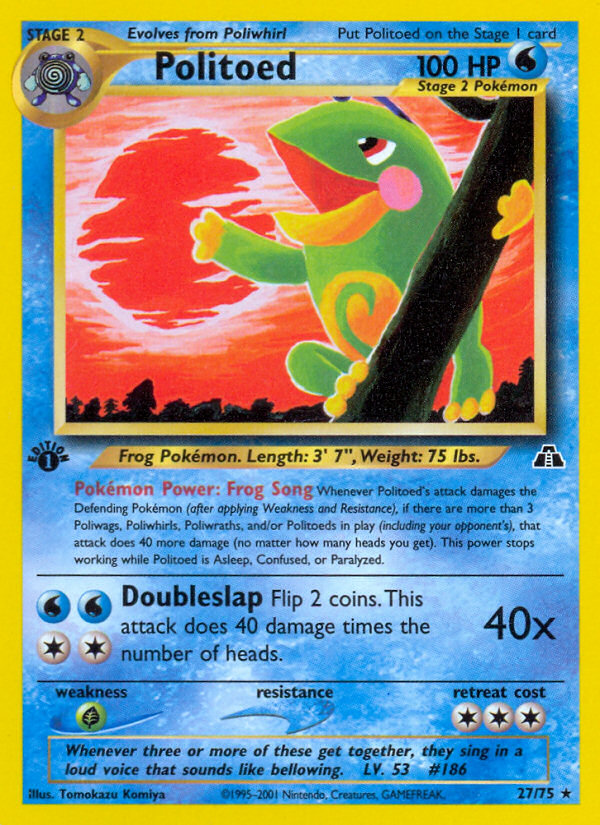 Politoed (27/75) [Neo Discovery 1st Edition] | Dumpster Cat Games