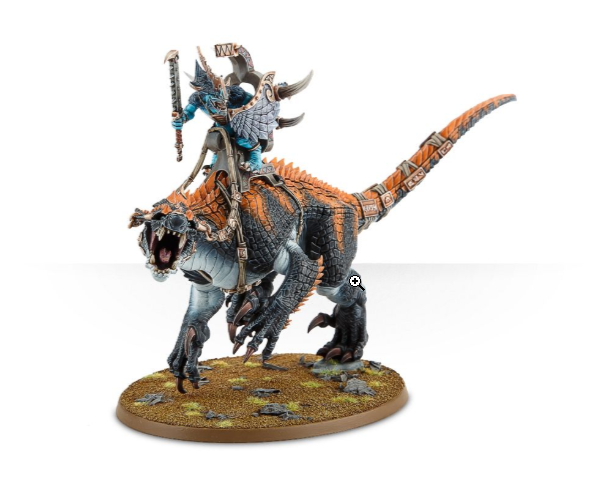 Saurus Scar-Veteran on Carnosaur | Dumpster Cat Games