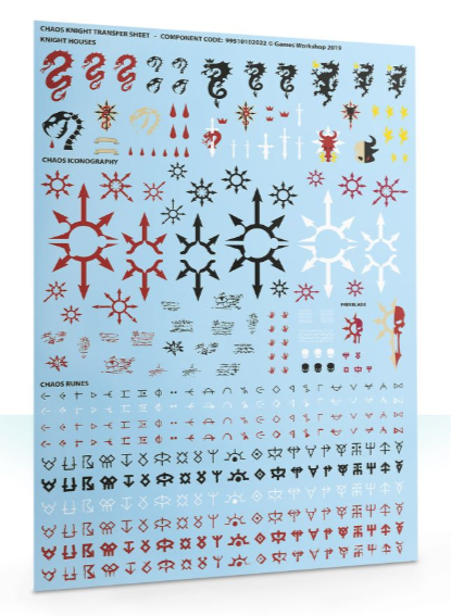 Chaos Knights Transfer Sheet | Dumpster Cat Games