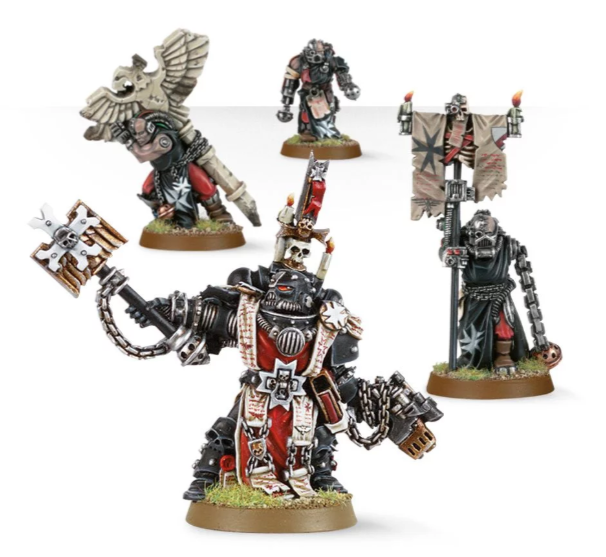 Black Templars Chaplain Grimaldus & Retinue | Dumpster Cat Games