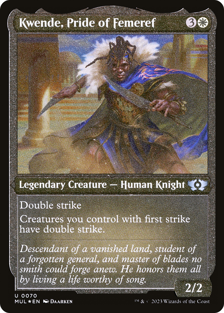 Kwende, Pride of Femeref (Foil Etched) [Multiverse Legends] | Dumpster Cat Games