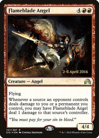 Flameblade Angel [Shadows over Innistrad Promos] | Dumpster Cat Games