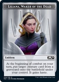 Emblem - Liliana, Waker of the Dead [Core Set 2021] | Dumpster Cat Games