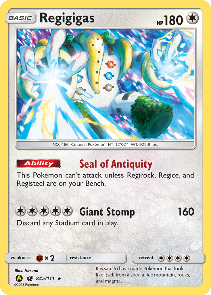 Regigigas (84a/111) (Alternate Art Promo) [Sun & Moon: Crimson Invasion] | Dumpster Cat Games