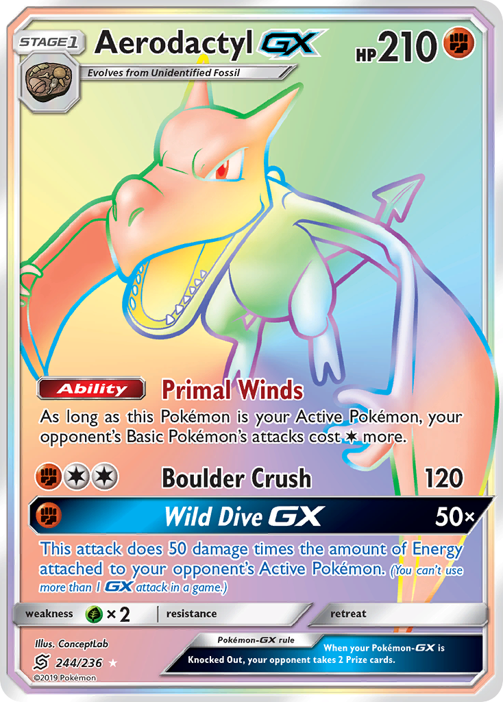 Aerodactyl GX (244/236) [Sun & Moon: Unified Minds] | Dumpster Cat Games