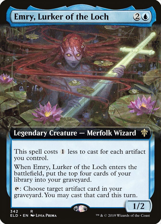 Emry, Lurker of the Loch (Extended Art) [Throne of Eldraine] | Dumpster Cat Games