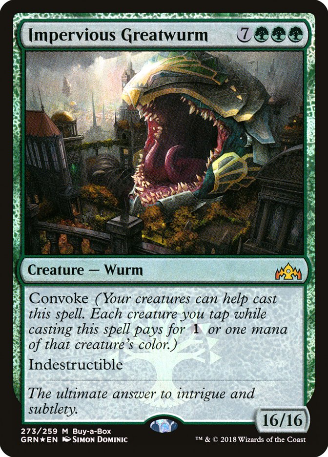 Impervious Greatwurm (Buy-A-Box) [Guilds of Ravnica] | Dumpster Cat Games