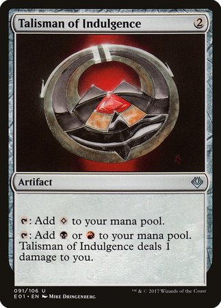 Talisman of Indulgence [Archenemy: Nicol Bolas] | Dumpster Cat Games