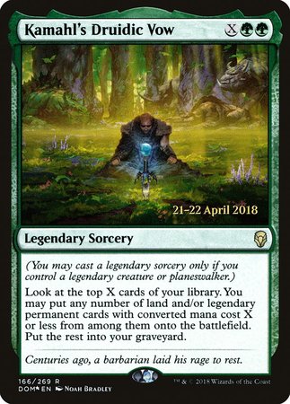 Kamahl's Druidic Vow [Dominaria Promos] | Dumpster Cat Games