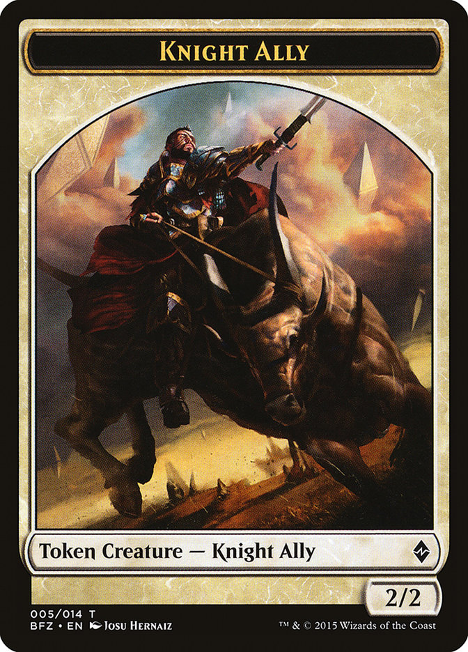 Knight Ally [Battle for Zendikar Tokens] | Dumpster Cat Games