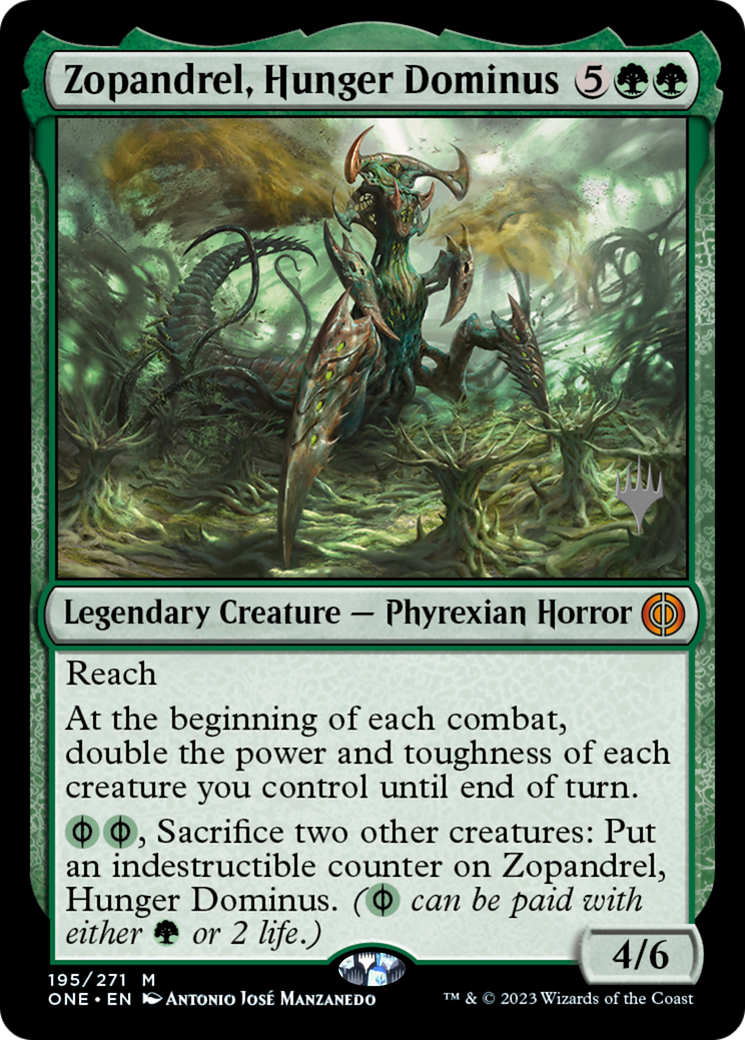 Zopandrel, Hunger Dominus (Promo Pack) [Phyrexia: All Will Be One Promos] | Dumpster Cat Games