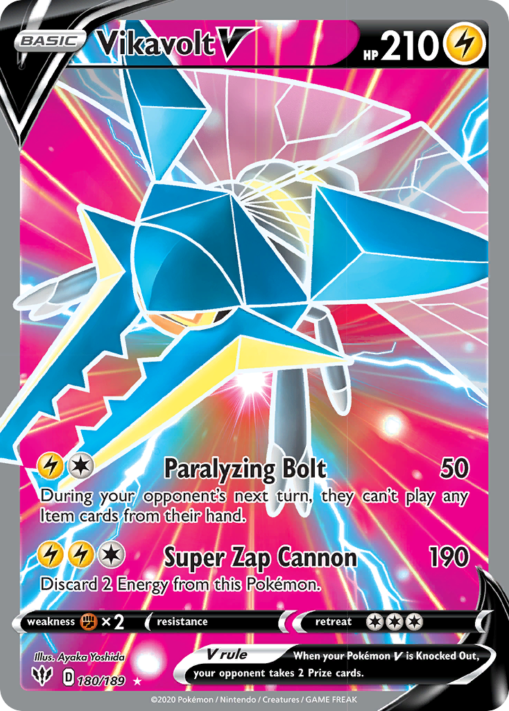 Vikavolt V (180/189) [Sword & Shield: Darkness Ablaze] | Dumpster Cat Games