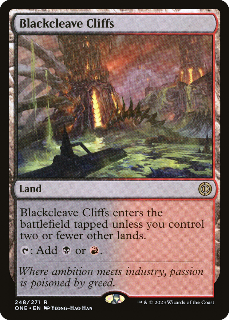 Blackcleave Cliffs [Phyrexia: All Will Be One] | Dumpster Cat Games