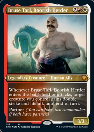 Bruse Tarl, Boorish Herder (Foil Etched) [Commander Legends] | Dumpster Cat Games