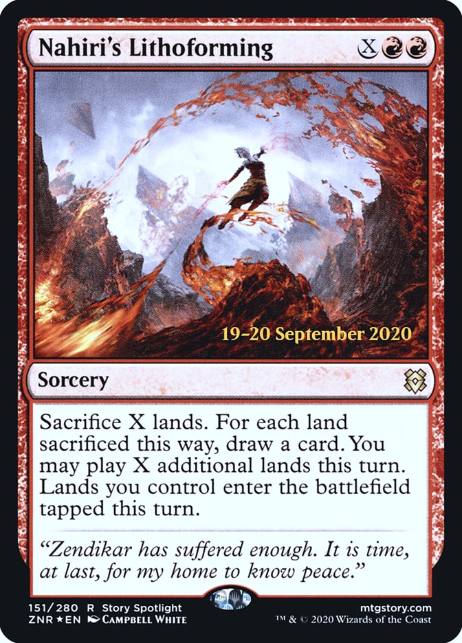 Nahiri's Lithoforming  [Zendikar Rising Prerelease Promos] | Dumpster Cat Games