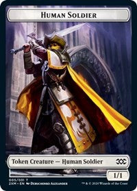Human Soldier // Tuktuk the Returned Double-sided Token [Double Masters Tokens] | Dumpster Cat Games