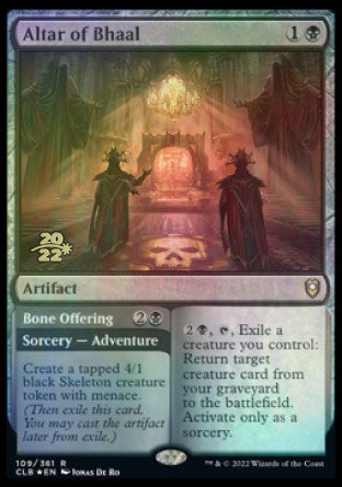 Altar of Bhaal // Bone Offering [Commander Legends: Battle for Baldur's Gate Prerelease Promos] | Dumpster Cat Games