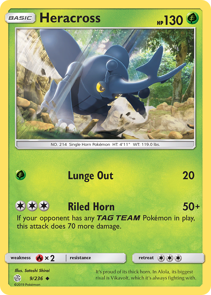 Heracross (9/236) [Sun & Moon: Cosmic Eclipse] | Dumpster Cat Games