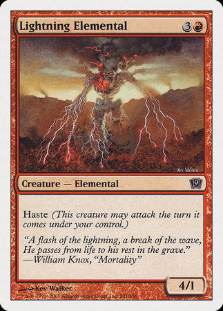 Lightning Elemental [Ninth Edition] | Dumpster Cat Games