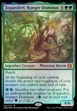 Zopandrel, Hunger Dominus [Phyrexia: All Will Be One Prerelease Promos] | Dumpster Cat Games