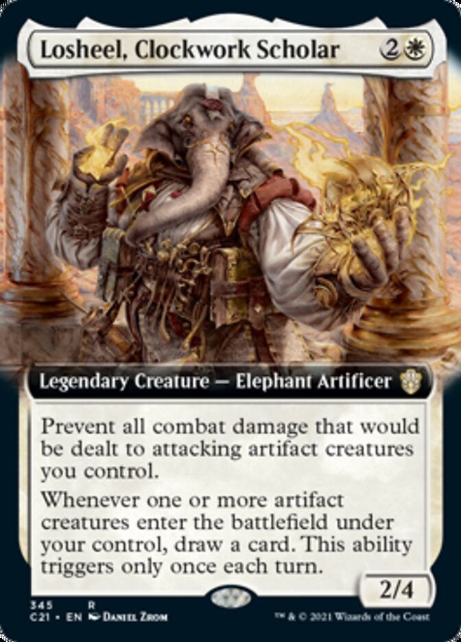 Losheel, Clockwork Scholar (Extended) [Commander 2021] | Dumpster Cat Games