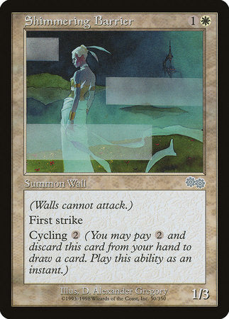 Shimmering Barrier [Urza's Saga] | Dumpster Cat Games