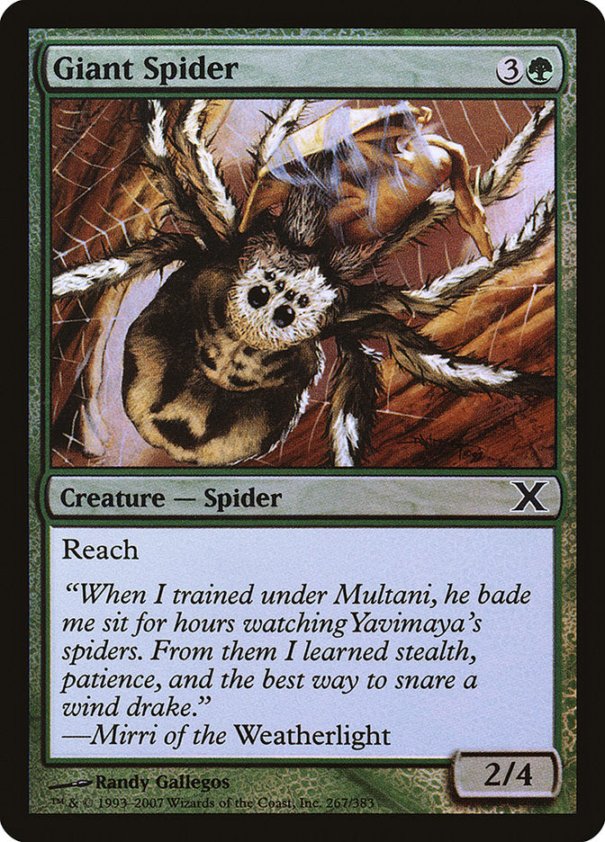 Giant Spider (Premium Foil) [Tenth Edition] | Dumpster Cat Games