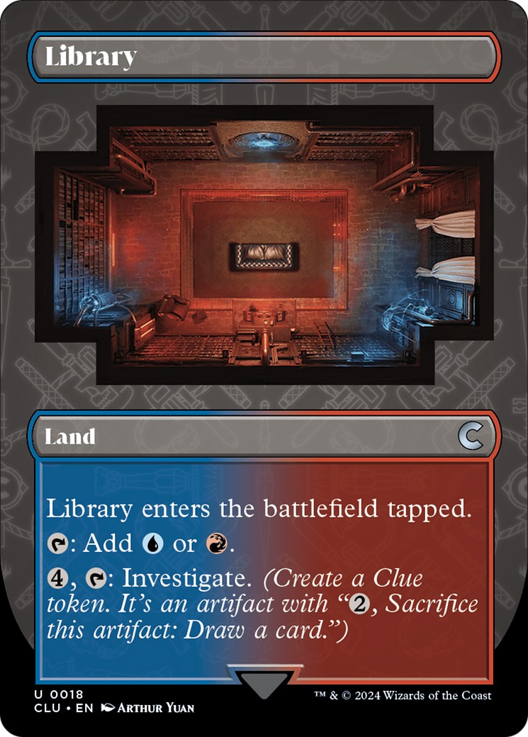 Library (Borderless) [Ravnica: Clue Edition] | Dumpster Cat Games