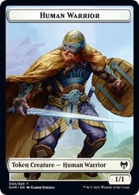 Human Warrior // Bear Double-sided Token [Kaldheim Tokens] | Dumpster Cat Games