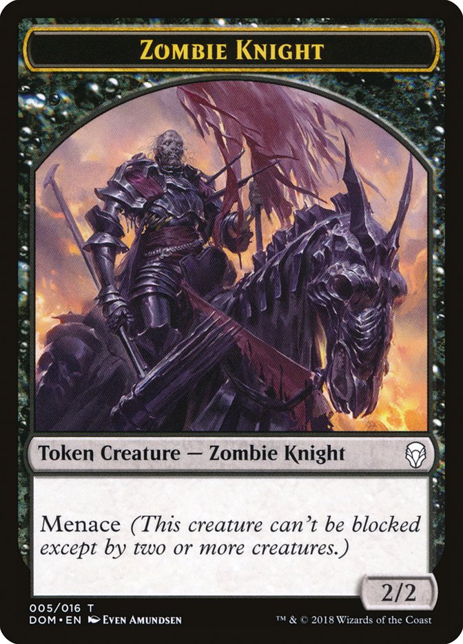 Zombie Knight [Dominaria Tokens] | Dumpster Cat Games