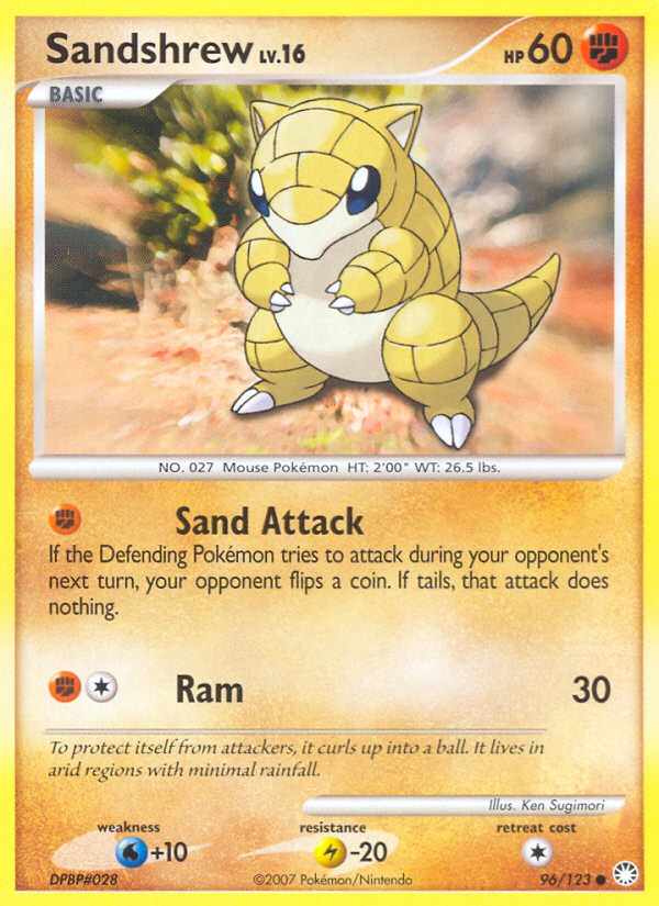 Sandshrew (96/123) [Diamond & Pearl: Mysterious Treasures] | Dumpster Cat Games
