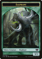 Elephant // Elf Warrior Double-sided Token [Commander 2014 Tokens] | Dumpster Cat Games