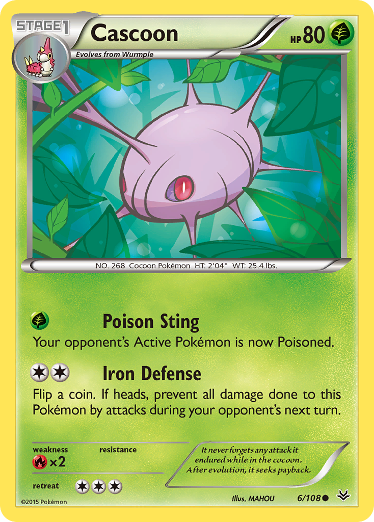 Cascoon (6/108) [XY: Roaring Skies] | Dumpster Cat Games
