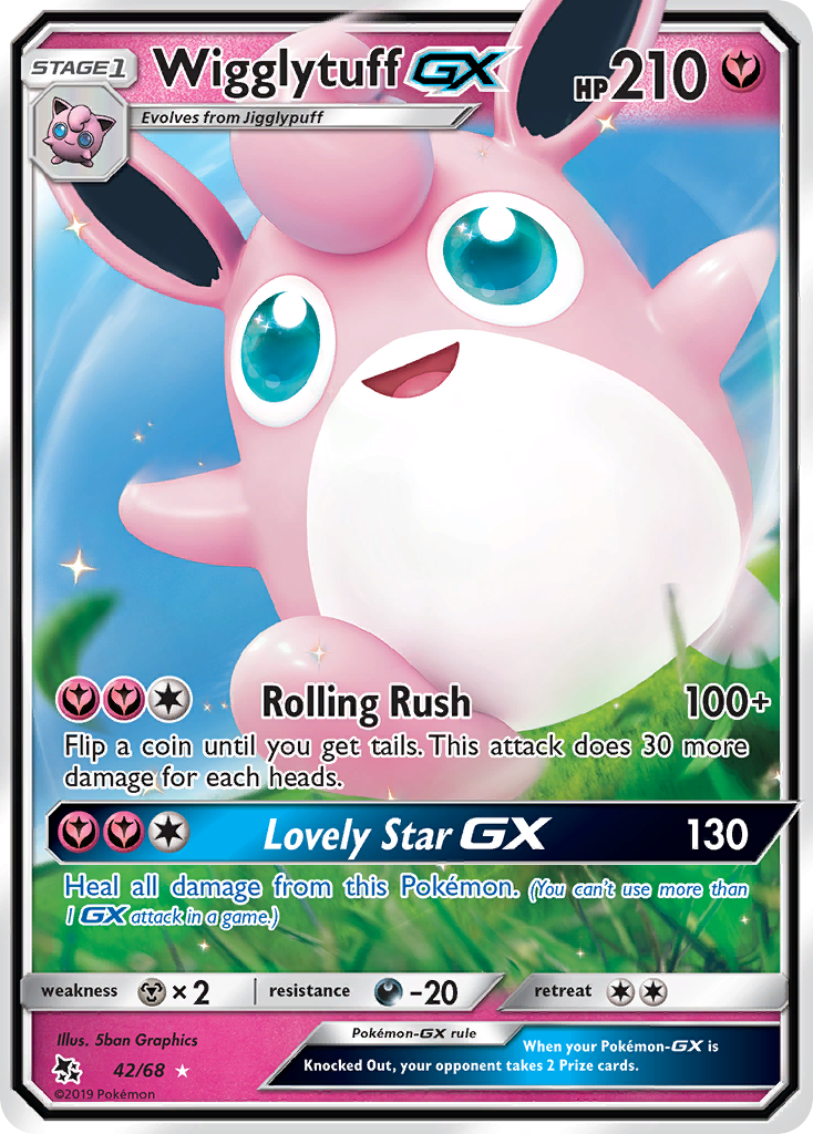 Wigglytuff GX (42/68) [Sun & Moon: Hidden Fates] | Dumpster Cat Games