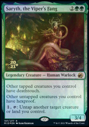 Saryth, the Viper's Fang [Innistrad: Midnight Hunt Prerelease Promos] | Dumpster Cat Games