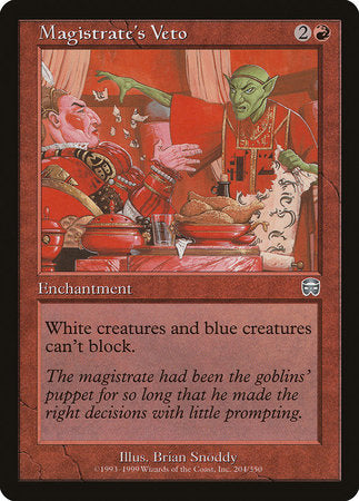 Magistrate's Veto [Mercadian Masques] | Dumpster Cat Games